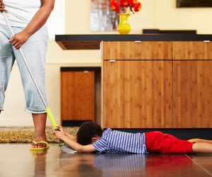 kids interfere with cleaning